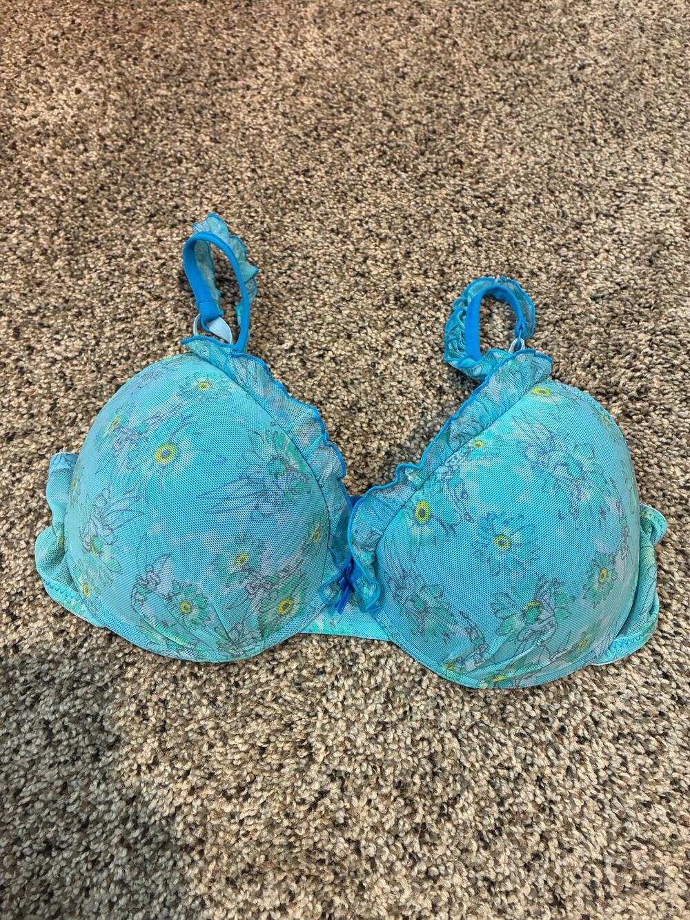 Disney tinkerbell pushup bra blue women’s 36C